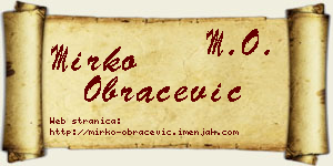 Mirko Obračević vizit kartica